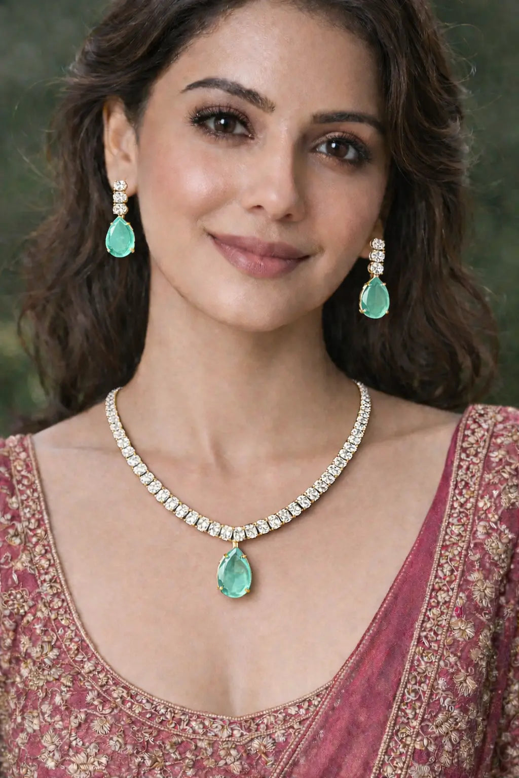 Saanya Mint Green Dew Drop AD Set