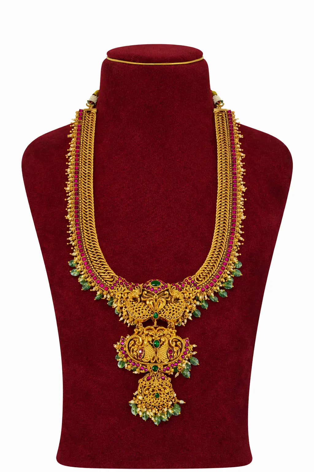 Vamika Long Detachable Bridal Jadau Haaram Set