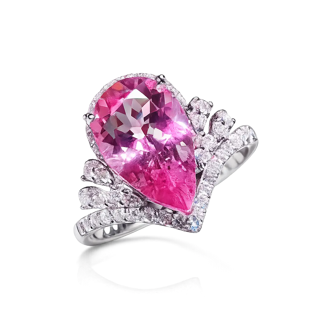 Silver plated Crystal Studded Solitaire Floral Adjustable Finger Ring