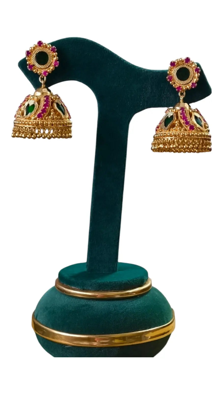 VanaShree Palakka Green Mango Traditional Jhumka