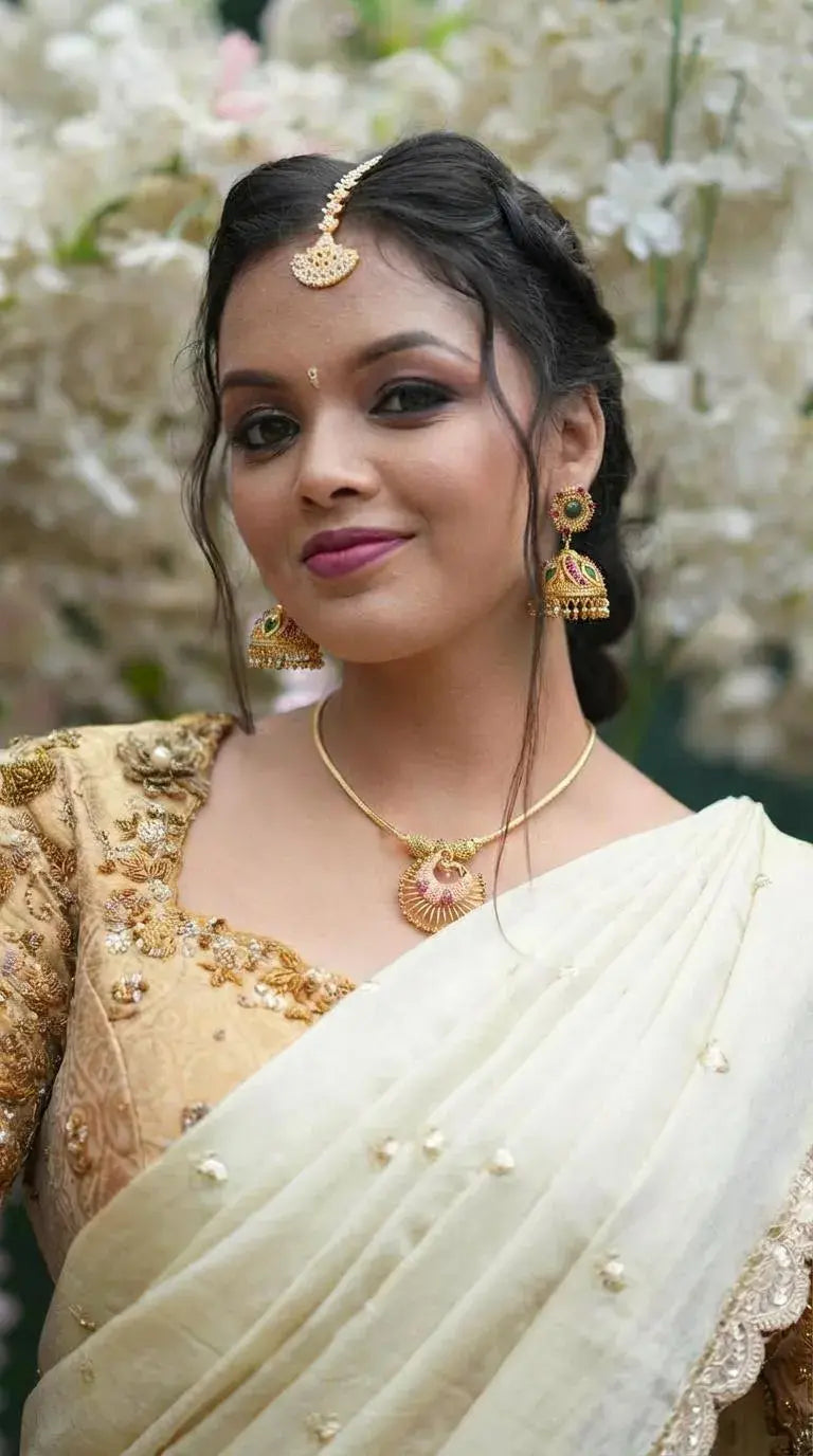 VanaShree Palakka Green Mango Traditional Jhumka