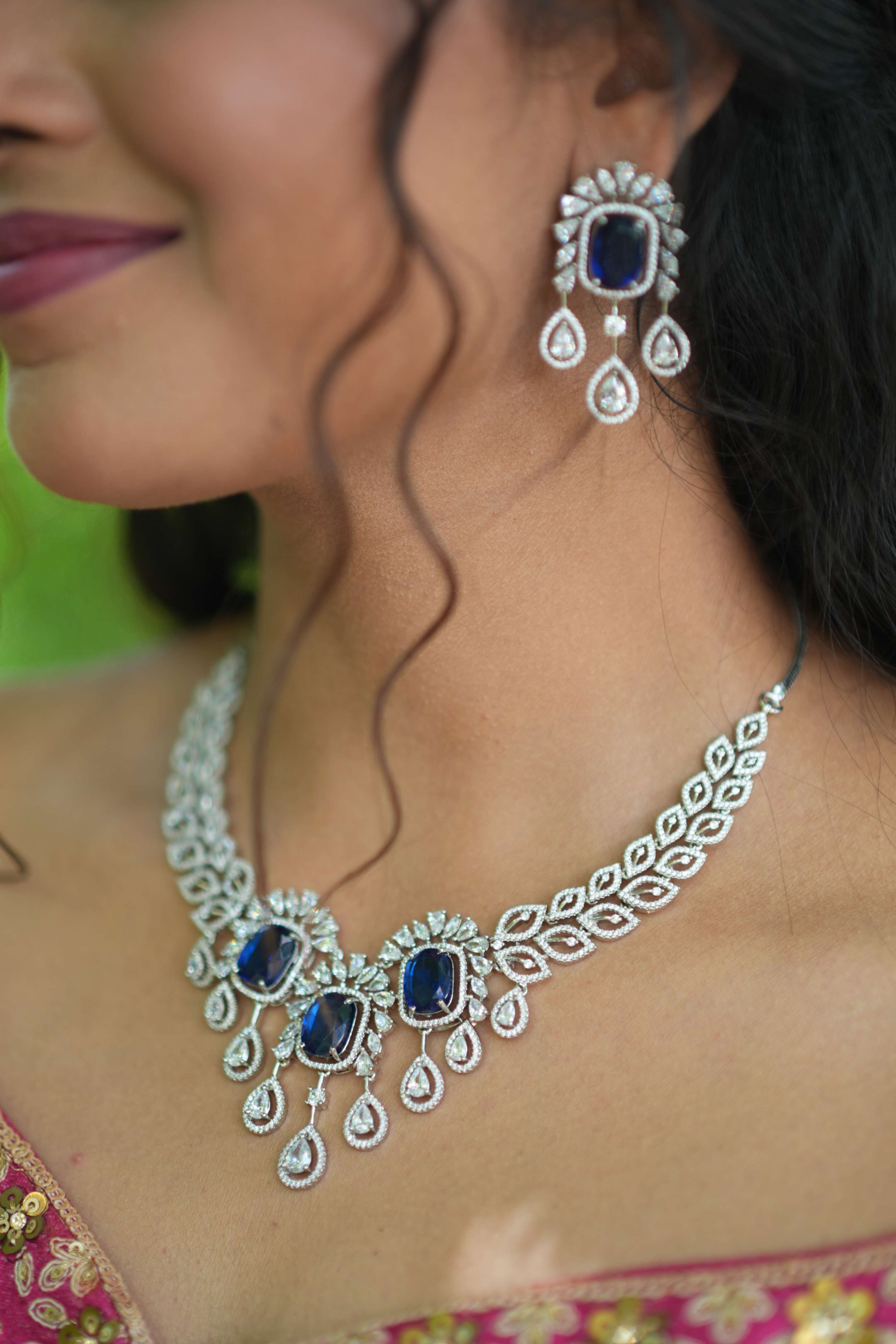 Inaya Blue Royale Bridal AD Set