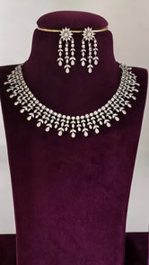 Seraphina Classic Teardrop Bridal AD Necklace Set
